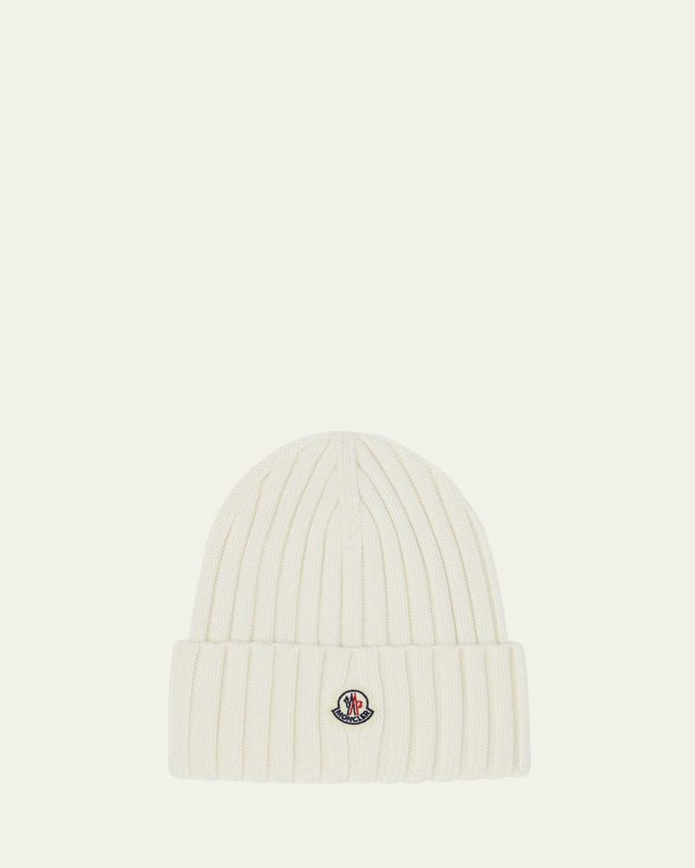 Ribbed Wool Logo Beanie